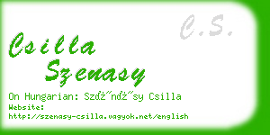 csilla szenasy business card